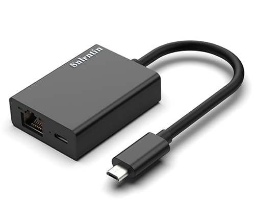 Snlrntin Ethernet Adapter for Fire TV Stick/4K/4K Max, Fire TV Cube, Chromecast Ultra Audio, Micro USB to Network Adapter