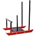 LKHKK Enhance Speed and Strength with Heavy-Duty Fitness Sled, Adjustable for Weight Plates, Dual Push Positions, Curved Design, Black and Red
