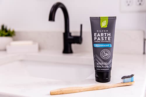 Redmond Earthpaste With Silver - Natural Non-Fluoride Charcoaltoothpaste, 4 Ounce Tube (Peppermint Charcoal) #TOP2