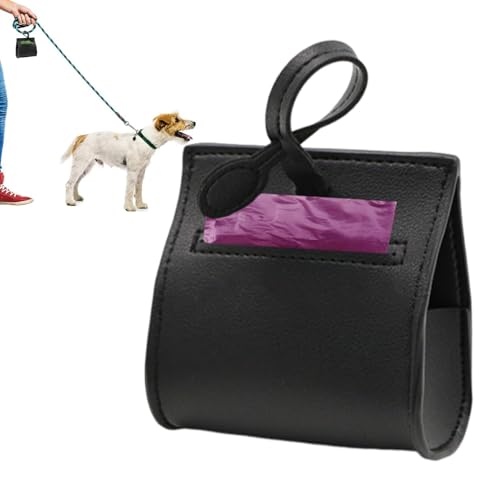 Dispensador de bolsas para excrementos de mascotas,Dispensador de bolsas para excrementos de perros - Dispensador multiusos de piel sintética para bolsas de caca de perro | Dispensador portátil de bol