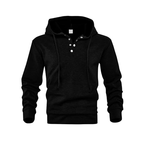 Ymosrh Men's Casual Hoodies, Quarter Button Athletic Workout Long Sleeve Pullover Sweatshirts with Pocket, M-3XL2