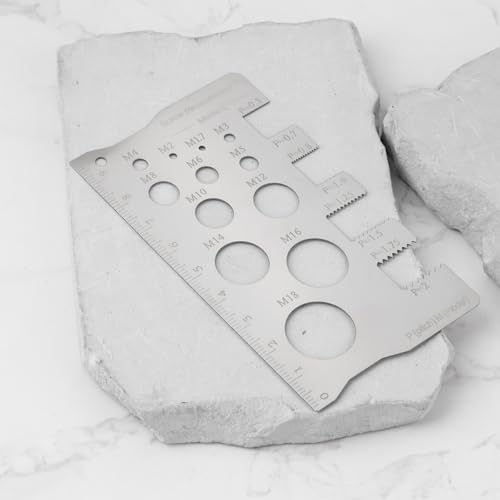 VGOL 2 Stücke 100mm Edelstahl Schraube Pitch Gauge Set Bolzen Mutter Gewinde Größe Messung