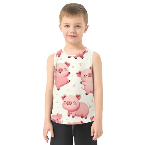 susiyo Cute Piglet Pig Boys Sleeveless Tank Top Girls Athletic T Shirt2