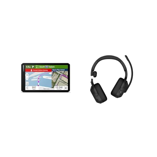 Garmin dēzlCam™ OTR725 High-Res 7” GPS Truck Navigator with Built-in 1080P HD Dash Cam,Automatic Incident Recording,Satellite Imagery,Community-Shared Loading Docks and Dezl headset 210(010-02870-00)