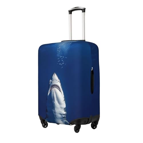 Zipper Closure Luggage Suitcase Protector Fits 18-32 inch Luggages, 3D Printed Shark Standing Anti-Scratch Stretchy Travel Luggage Suitcase Protector Baggage Cover2