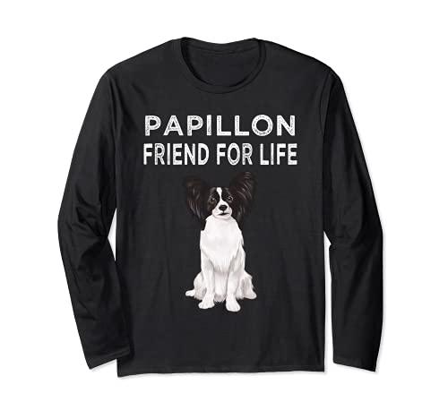 Papillon Friend For Life Dog Lover Friendship Long Sleeve T-Shirt, Black