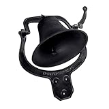 tonchean 14'' Large Heavy Cast Iron Dinner Bell Antique Vintage Style Farmhouse Manually Shaking Hanging Door Bell for Outdoor Garden Patio Liberty Farm Church School