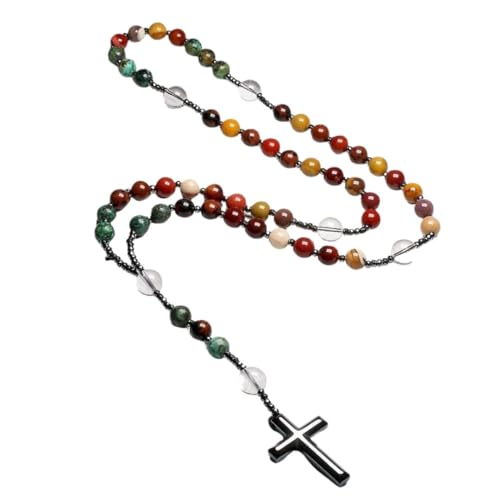 Crucifixo Sagrado Unissex Cinco Pedras Naturais Propriedades Terapêuticas Nature Divine + Bolsa de V