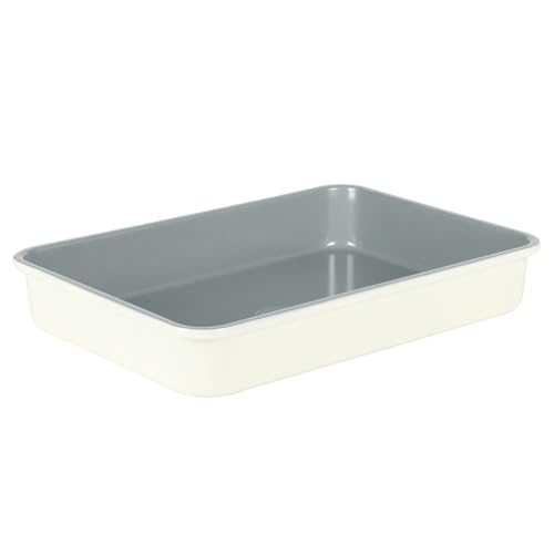 SUR LA TABLE Kitchen Essentials Bake Sale 9 X 13 Inch PFOA, PFAS, PTFE Free Nonstick Roaster/Cake/Baking Pan - Linen White