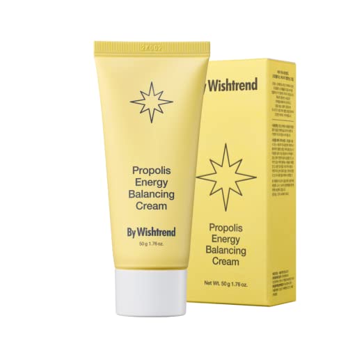 BY WISHTREND Crema equilibrante energética de propóleo, 1,69 onzas líquidas, 50 ml, 10% de propóleo, crema facial para pieles grasas, mejora la barrera cutánea, rica en antioxidantes