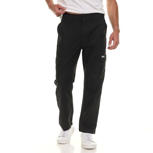 Wrangler Cargo Pants for Men Big and Tall - Twill Half Elastic Mens Cargo Pants, Relaxed Fit Workwear Pants