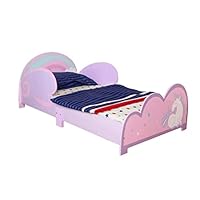 SANA SLEEP Children's Pink Pony Theme Bed Pink Kids Toddler Unicorn Bed Frame With Memory Foam Mattress
