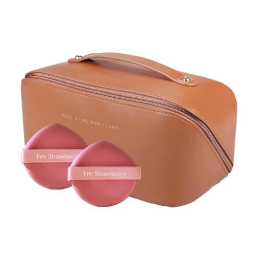 Necessaire Maquiagem Grande Cosméticos Feminina Bolsa Viagem (MARROM)