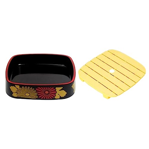 Plato decorativo para sushi LIFKOME con patrón crisantemo miniatura 1