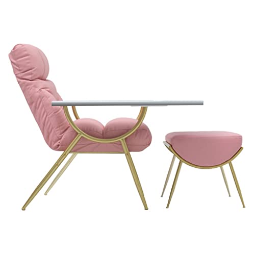 Adjustable Assage Table Bed Facial Chair With Beauty Deck And Put Foot Stool Foot Spa Professional Beauty Equipment Manicure Recliner Chair (Color : Pink) #TOP1