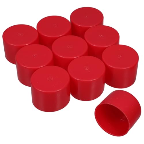 ARTIBETTER 10 Stück Gerüstrohrhülse Gerüstrohr Schutzkappen Stahlrohr Endkappen Bau Schutzkappen Sicherheitskappen Gerüst Gerüstrohr Zubehör Plastische Endkappen Endkappe aus Metall Sport rot