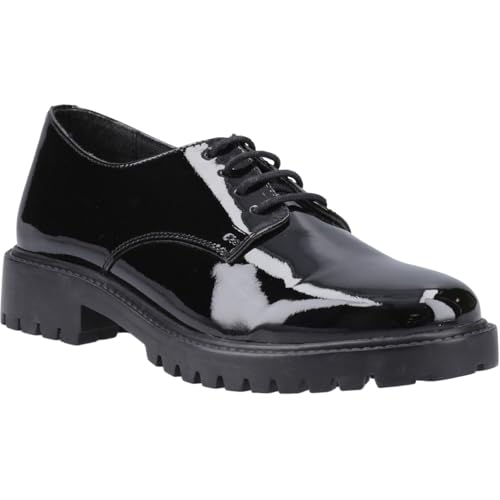 Image of Hush Puppies Aubrey Lace Up Patent SNR Black