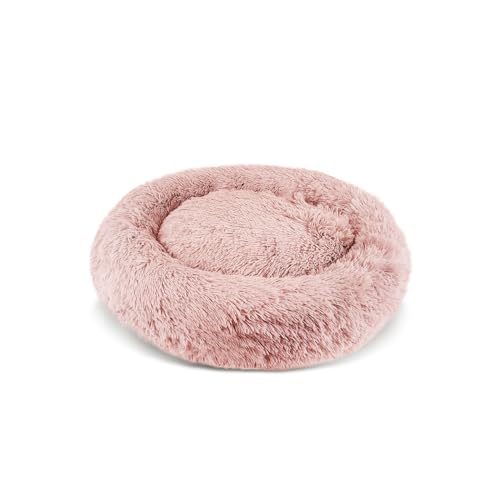 PATAM Cuccia Morbida, Lettino per Cani e Gatti a Ciambella Sfoderabile e Antiscivolo, Alaska Rosa, Medium 61 cm