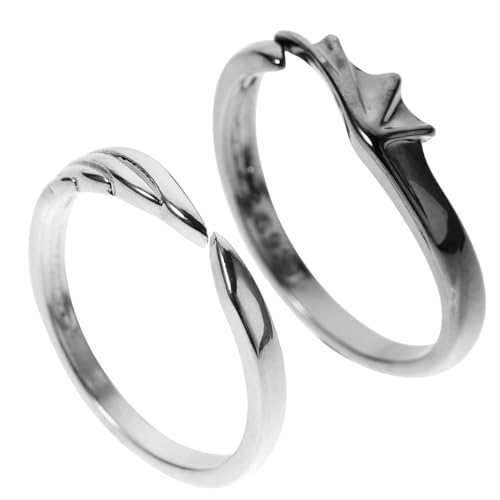 Bague de fiançailles ange et diable : alliance de couple réglable pour le quotidien