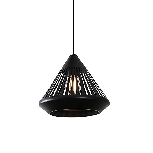 Plafonnier lustre diamant industriel E27 noir en fer forgé