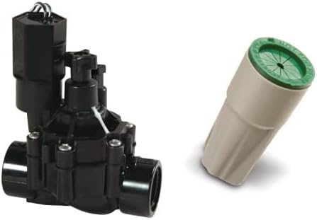 Rain Bird CPF100 In-Line Automatic Sprinkler Valve with Flow Control, 1" Threaded Female x Female Rain Bird WPCONN10 Waterproof Grease Cap Wire Connectors, 10-Pack