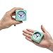 Peakeep Ultra Small, Battery Travel Alarm Clock with Snooze and Light, Silent with No Ticking Analog Quartz (Aquamarine)
