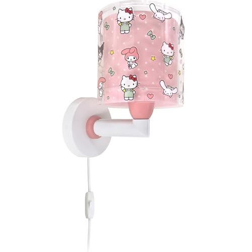 Dalber kinder Wandlampe, Kinderlampe Wandleuchte Hello Kitty And Friends, My Melody, Cinnamoroll, Kuromi 41259, E27