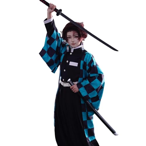 CR ROLECOS Disfraz de Anime Tanjirou Zenitsu Giyuu para cosplay japonés, disfraz de Halloween, Green-tanjirou, L