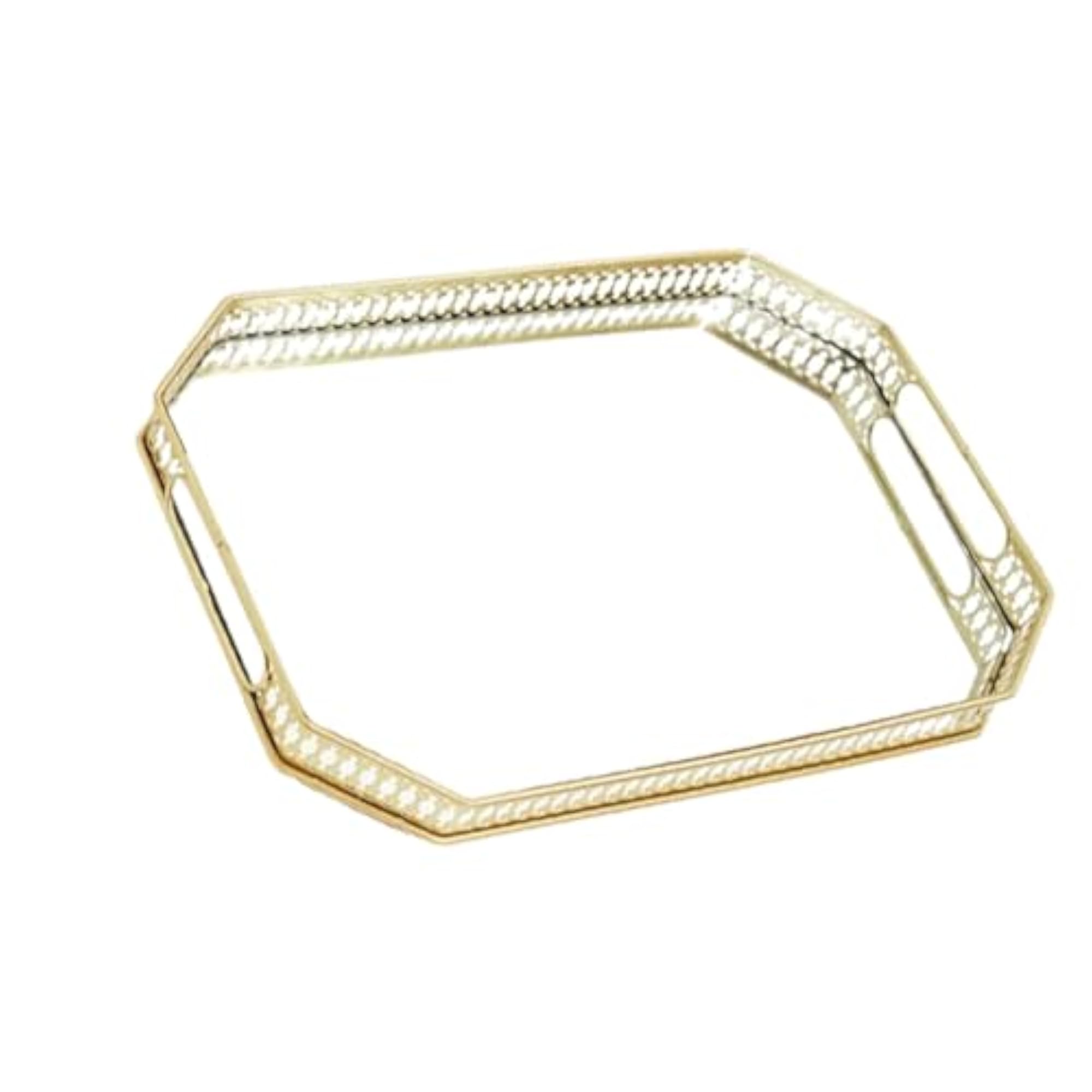 Decorative Makeup Organizer Tray for Vanity & Desktop