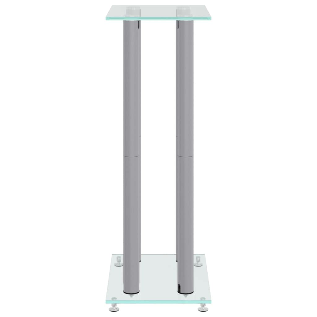 Pedane Casse 2pz Argento Vetro Temperato Design a 4 Pilastri,Dispositivi elettronici,o,Accessori o,Accessori per Altoparlante,Supporti per altoparlanti-51819