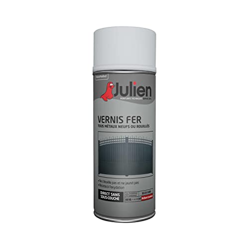 Julien Peinture Aérosol de Protection Vernis Fer - Incolore Brillant 400ml