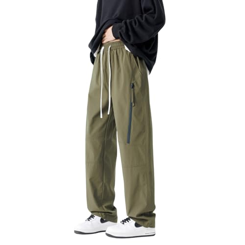 Image of Venzina Men's Techwear Casual Pants, 2-in-1 Straight Leg Waterproof Quick-Dry Joggers, Urban Functional Pants with Contrast Zipper, for Commuting Travel Workout