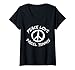 Femme Joueurs de padel entraîneur de padel Peace Love Padel Tennis T-Shirt avec Col en V
