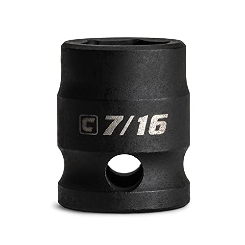 Image of Capri Tools 7 /16 in. Stubby Impact Socket, 3 /8 in. Drive, 6 Point, SAE
