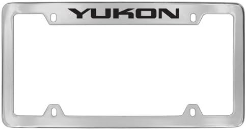 GMC Yukon Chrome Plated Metal Top Engraved License Plate Frame Holder