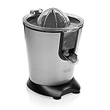 Princess Edelstahl Zitruspresse Champion Juicer - professioneller Hebelarm, 160 Watt Motor, Universalaufsatz für Zitrusfrüchte, Fließstopfunktion, 201852, Silver