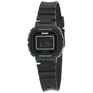 Casio #LA20WH-1B Relógio digital LCD com cronógrafo preto, Preto, Cronógrafo, digital, movimento de quartzo