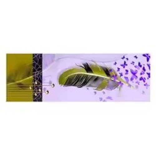 Peinture sur toile abstraite lumineuse TONGYINLI ruban de plumes 60x180 cm