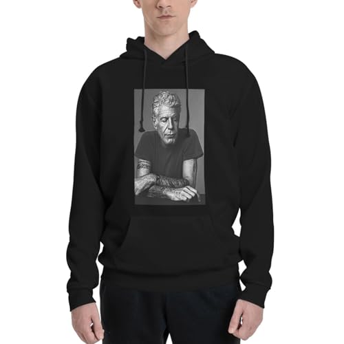 Anthony Music Bourdain Men's Casual Hoodie Pullover Hooded Long Sleeve Sweatshirt with Big Pockets