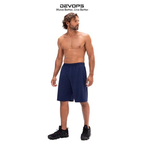 Image of DEVOPS Men's 2-Pack Loose-Fit 10 inch Workout Gym Shorts with Pockets