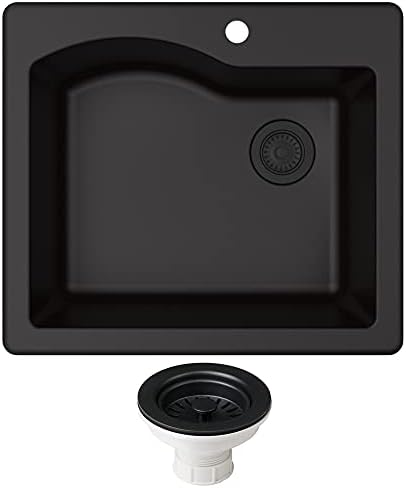 KRAUS Dex 25-inch Undermount 16 Gauge Stainless Steel Single Bowl Kitchen Sink, KA1US25B