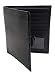 AG Wallets Men's Genuine Leather European Bifold Wallet Slim Hipster 2 Windows Bk