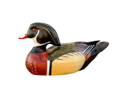 Used for home decoration and party decoration Hand - carved Wooden Duck, Full - size Decoy. Exquisite Detail, Durable Quality. For Hunting, Wildlife Decoration, Outdoor Display. Wedding home dining ta