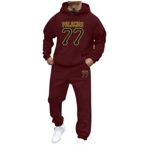 Generisch Chándal para hombre ropa deportiva Chándal estampado sudadera con capucha manga larga con bolsillos traje de casa sudadera sudadera manga larga y pantalones pantalones de chándal traje