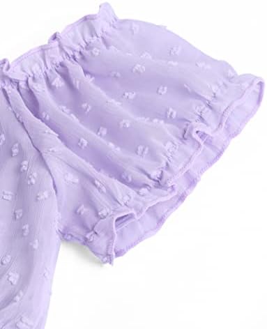 Avidlove Bra and Panty Set Cute & Sexy Chiffon Ruffle Lingerie Set Mesh Babydoll Chemise Lavender Large — view 4