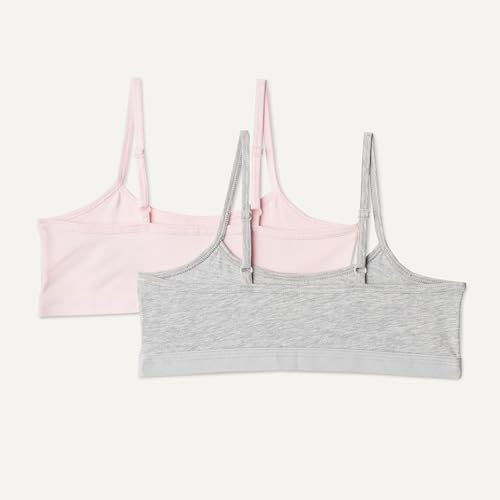 Image of Amazon Essentials Girls' Cotton Jersey Training Bralettes, Pack of 2