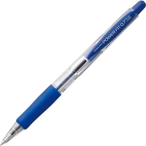 Kokuyo S & T Rubber grip ballpoint pen power fit blue 10 pieces