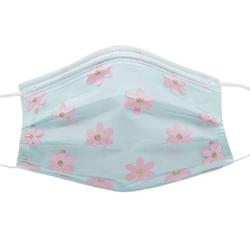 使い捨てマスク レースマスク 4層構造 不織布マスク 175mm 花柄 マスク 通気性 超快適マスク カラーマスク 50枚入り 花柄 マスク超快適 おしゃれ かわいいマスク 耳が痛くならない 大人マスク (B)