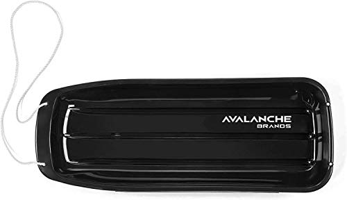 Avalanche Brands - Classic Downhill Toboggan Snow Sled Includes Pull Rope and Handles (Black 35") - Fit for 2 Riders