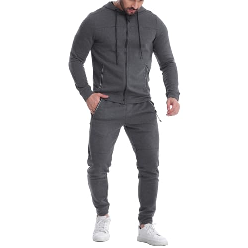 Mens Tracksuit 2 Piece Set Casual Sweatsuits Full Zip Track Suits Jogging Athletic Suit Sets